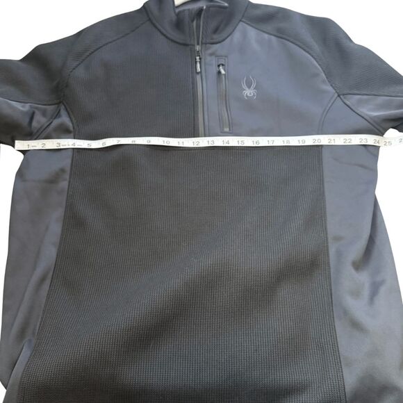 Spyder Men’s Fleece Lined Quarter Zip Mock Neck Pullover Sweater Black Size 2XL - Picture 9 of 11